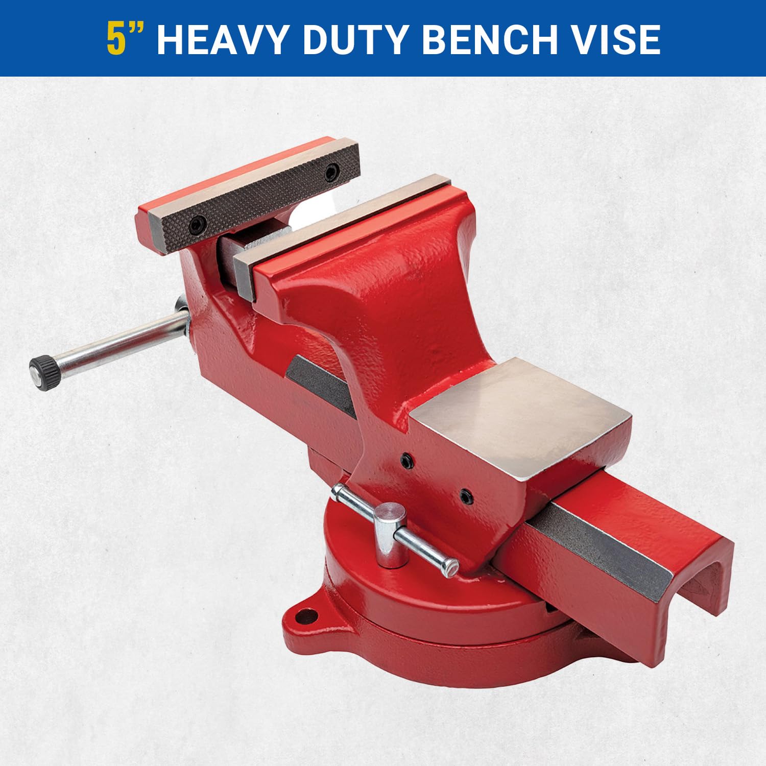 Yost Vises ADI-5 Heavy Duty Vise | 130,000 PSI Tensile Strength Austempered Ductile Iron Bench Vise | 5.5 Inch Jaw Width with a 360 Degrees - WoodArtSupply