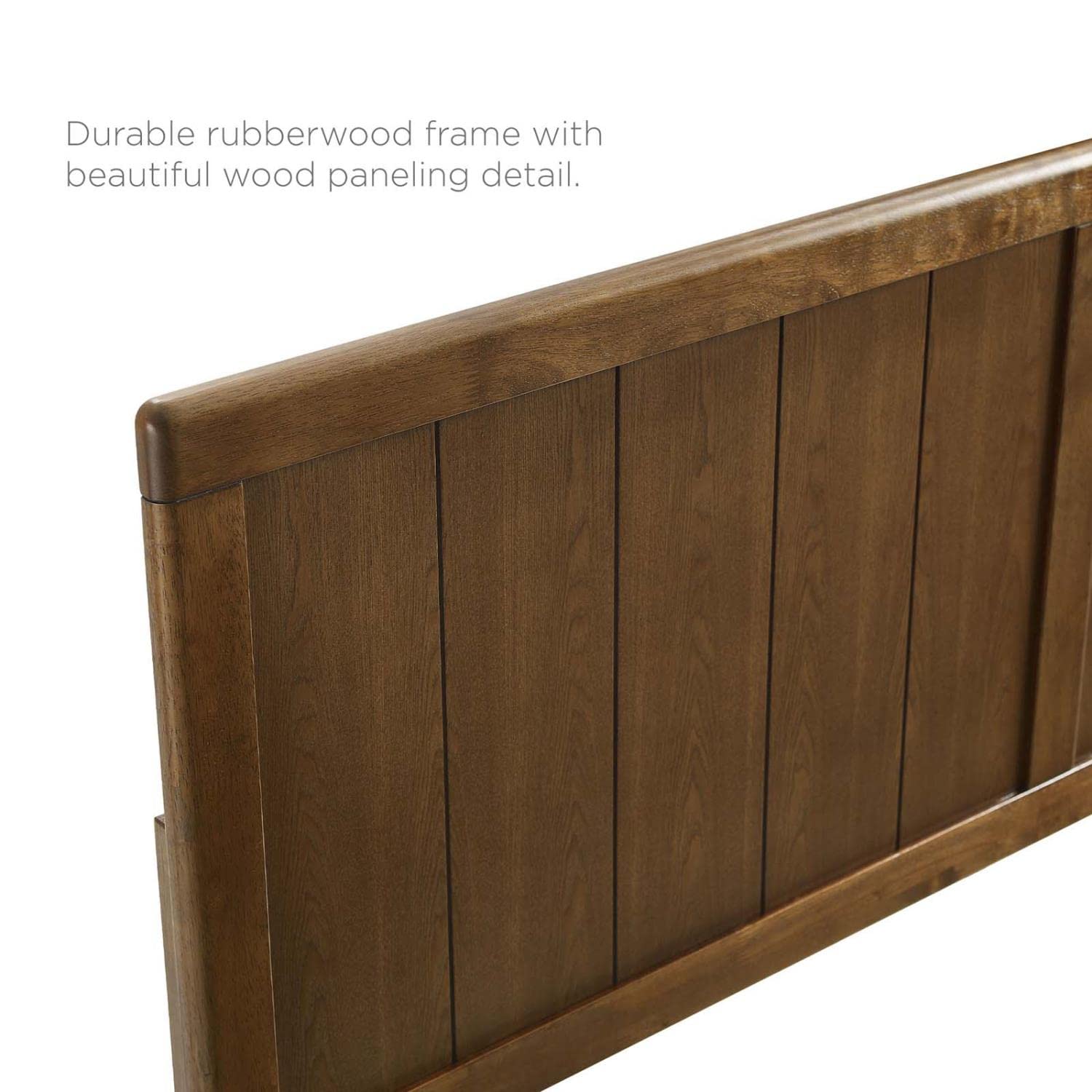 Modway Robbie Full Wood Headboard in Walnut - Mid-Century Modern Design - WoodArtSupply