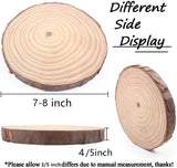 Natural Pine Wood Slabs Untreated 7-8 inches Diameter x 4/5" Thick Solid Wood Slices for Weddings, Table Centerpieces, DIY Projects or MAOM