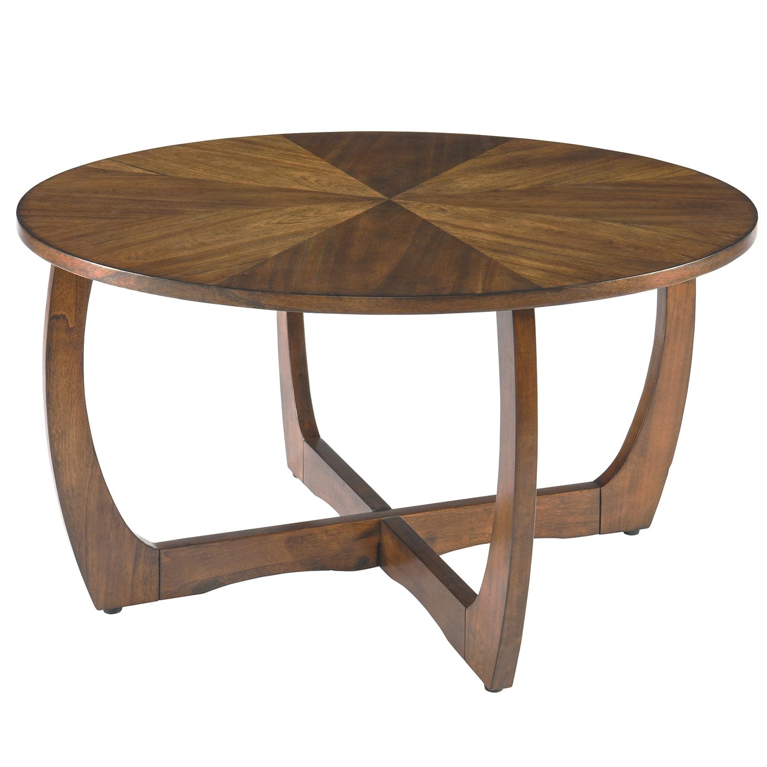 LEEMTORIG Round Coffee Table for Living Room Patio, 33.5" Mid-Century Modern Drum Round Wood Coffee Table with Cross Legs, Wood Grain Circle Coffee LEEMTORIG