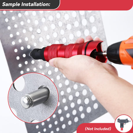 Beaspire Cordless Rivet Gun Adapter - Electric Rivet Drill Adapter Kit 2.4mm-6.4mm, Rivet Gun Kit with 6 Interchangeable Rivet Heads and 30 Blind Beaspire