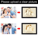 Personalized Picture Frame Wood Engraved Custom Photo Text Hanging/Tabletop Plaque for Valentine's Mother’s & Father's Day Wedding Gift WQingot