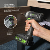 GALAX PRO Cordless Drill Driver/Impact Driver with 1pcs 1.3Ah Lithium-Ion Batteries, Charger Kit, 11pcs Accessories and Tool Bag GALAX PRO
