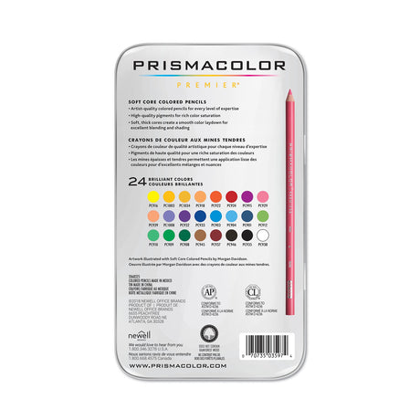 Prismacolor Premier Colored Pencils, Soft Core, 24 Pack Prismacolor