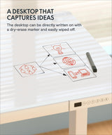 FLEXISPOT Electric Glass Standing Desk with Drawer Desktop & Adjustable Frame Quick Install w/USB Charge Ports, Child Lock (White, Glass) FLEXISPOT