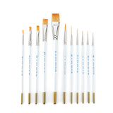 Royal Gold Royal & Langnickel 11pc Beginner Brush Set, Includes - Shader, Angular, Filbert, Detail, Script, Liner, Deerfoot & Fan Brushes Royal Gold