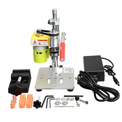 Electric Mini Drill Press, Precision Benchtop Drill Press, Two-way Hand Drill Press, 7 Speed Drilling Machine with B10 Chuck & Drill Vise, Portable
