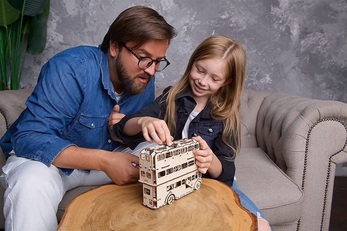 UGEARS Harry Potter Knight Bus - 3D Wooden Puzzles for Adults to Build - Wooden Bus Model Kits 3D Puzzles for Adults - Wooden Model Building DIY UGEARS