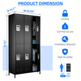 Aobabo Metal Office Storage Lockers 6 Door Lockable Locker Cabinet, 72 Inch Tall Storage Locker for Employee,Home Office,Gym,School, Black Aobabo