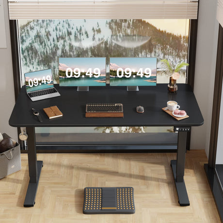 Furmax Electric Height Adjustable Standing Desk Large 55 x 24 Inches Sit Stand Up Desk Home Office Computer Desk Memory Preset with T-Shaped Metal Furmax