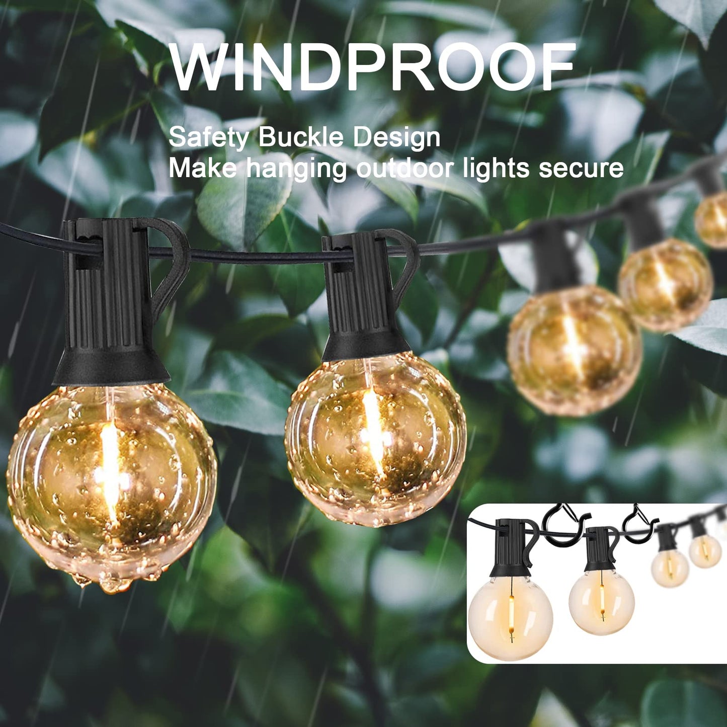 ADIIL 12 PCS String Light Hooks, Q Hanger Hooks with Safety Buckle, Windproof Outdoor Light Hooks for Hanging Patio Lights, Christmas Lights &