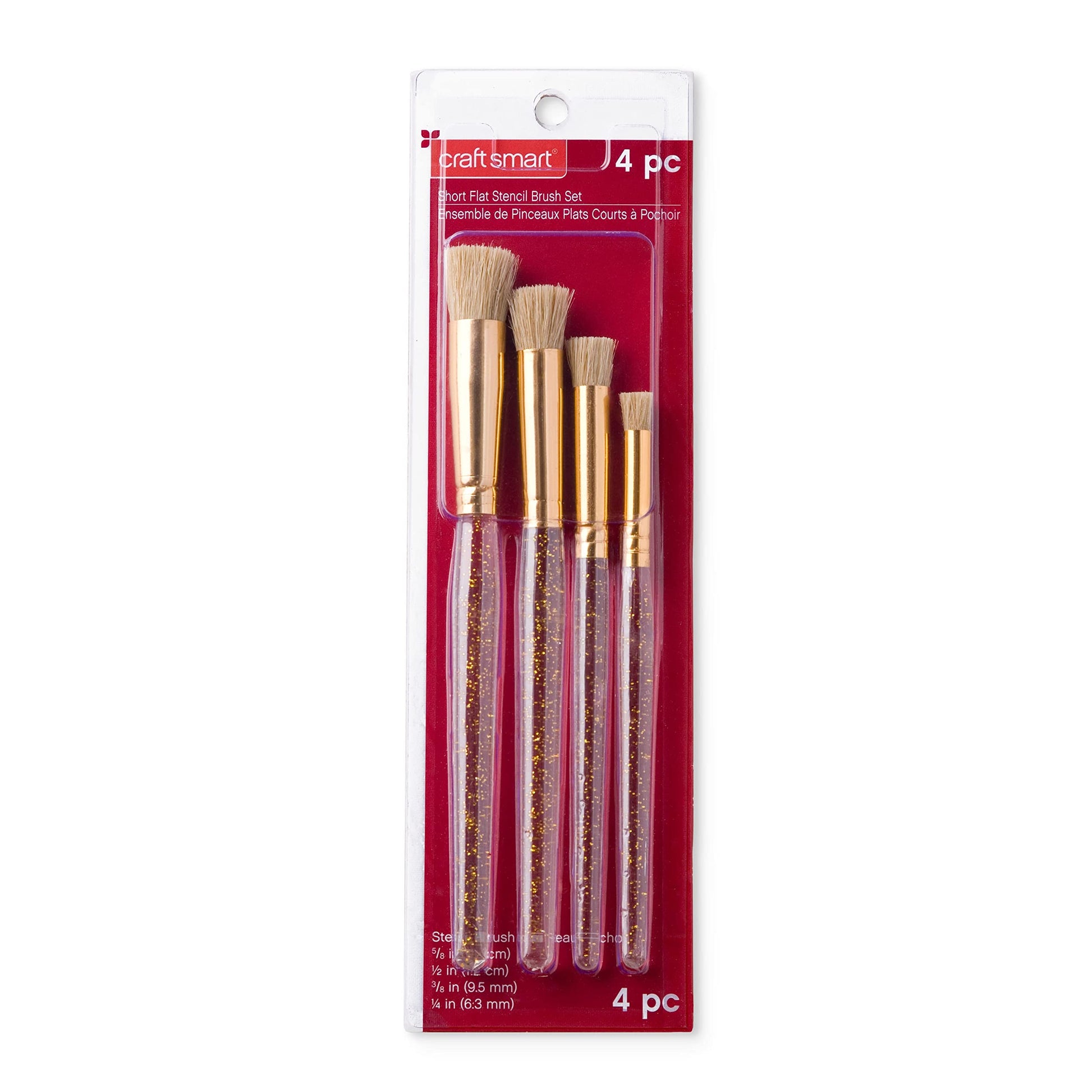 Short Flat Stencil Brush Set by Craft Smart®, 4 Pack - WoodArtSupply