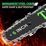 TIETOC Mini Chainsaw Cordless 6 Inch [Gardener Friendly] Super Handheld Rechargeable Chain Saw With Security Lock & Auto Oiler-System, Small Electric tietoc