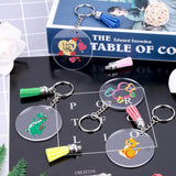 Audab 120pcs Acrylic Keychain Blanks for Vinyl Kit Including 30pcs Clear Acrylic Blanks, 30pcs Keychain Tassels, 30pcs Key Rings and 30pcs Jump Rings Audab