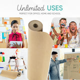 NY Paper Mill Brown Kraft Paper 17.50" x 2400" (200 feet) Jumbo Roll, Ideal for Gift Wrapping, Art & Craft, Postal, Packing, Shipping, Floor SEVNDE