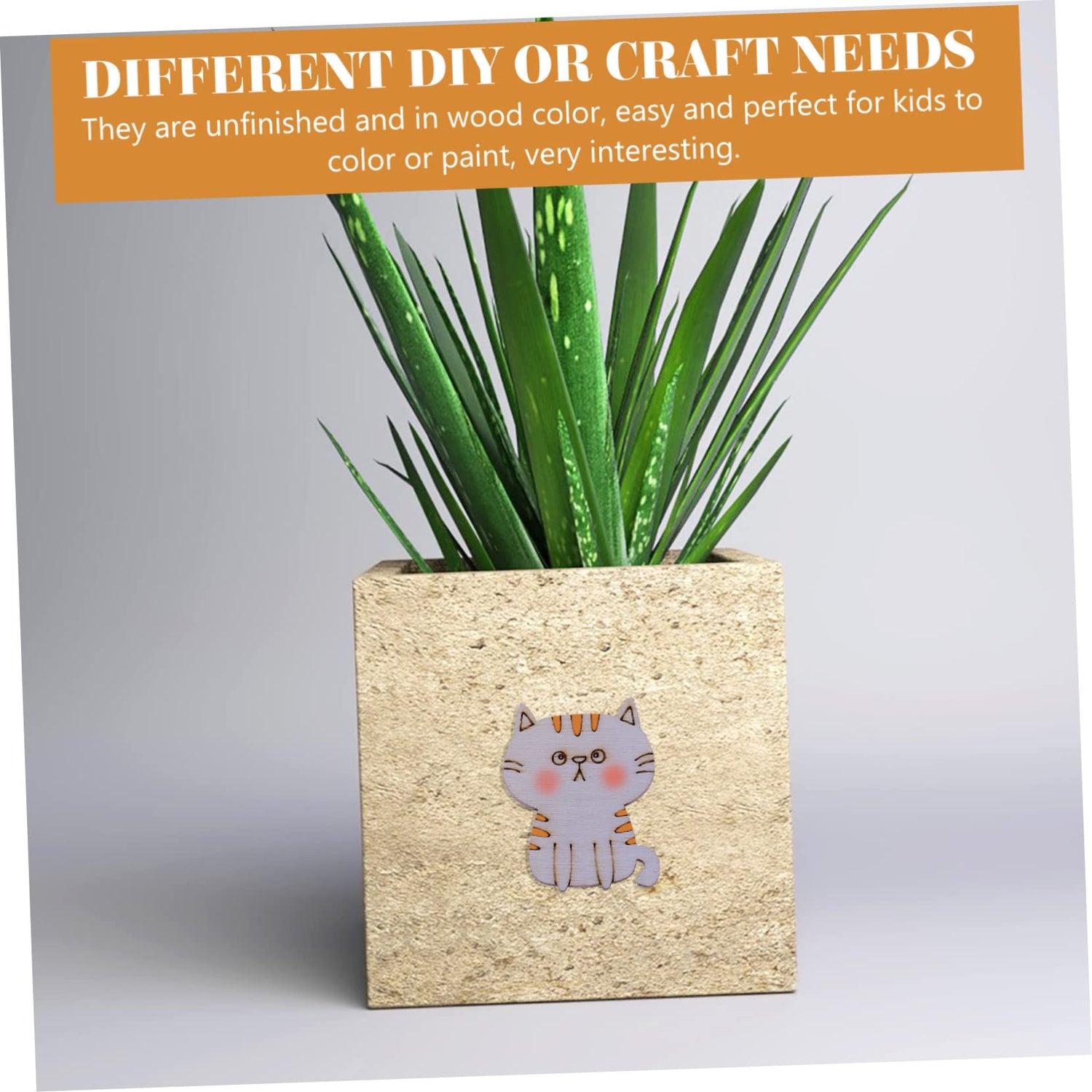 ibasenice 100pcs Wooden Cat Chips Unfinished Cat Wood Plaques Wood Cat Figurine Unfinished Wood Cutouts Animal Wooden Ornaments Wooden Cat Discs ibasenice