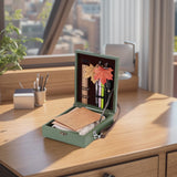 Art Easel Messenger Wood Box: Portable Travel Wooden Storage Box, Tabletop Painting Easel Art Case Bag for Painting, Drawing & Art Supplies, IULAVP