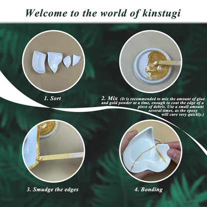 Kintsugi Repair Kit Gold, Japanese Kintsugi Kit to Improve Your Ceramic, Repair Your Meaningful Pottery with Gold Powder Glue, Perfect for Beginners - WoodArtSupply