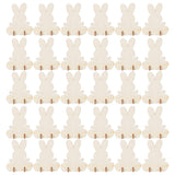 90Pcs Wooden Bunny Cutouts Rabbit Wood Chip Unfinished Craft DIY Home Decoration 3D Ornament Blank for Graffiti Smooth Hztyyier