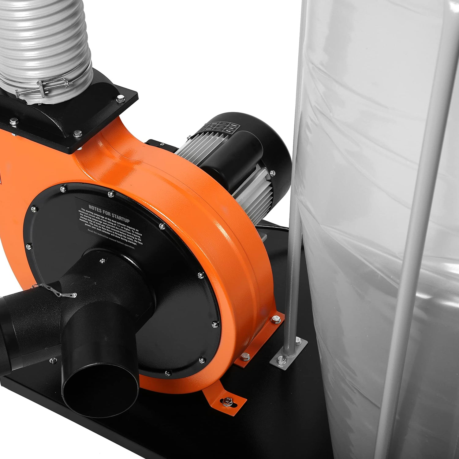 WEN DC1300 1,300 CFM 14-Amp 5-Micron Woodworking Dust Collector with 50-Gallon Collection Bag and Mobile Base , Black WEN