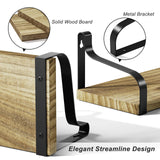 Love-KANKEI Floating Shelves Wall Mounted Set of 3, Rustic Wood Wall Storage Shelves for Bedroom, Living Room, Bathroom, Kitchen, Office and More Love-KANKEI