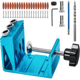 Pocket Hole Jig Kit with 3 Drill Hole for Carpentry Positioner Dowel Drill Joinery Screw Kit All-In-One Drill Hole System Set Wood Woodwork Guides KingBaas