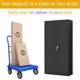 Waqiv Large Space Metal Storage Cabinet with Doors and Shelves, Locking Garage Storage Cabinet, 72'' H Filing Cabinet for Home and Office, Black, 36" Waqiv