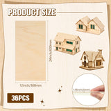 36 Pack Basswood Sheets Plywood Board 1/8 Inch Unfinished Wood Boards for Crafts for DIY Laser Projects Architectural Model Making Mini House Riakrum