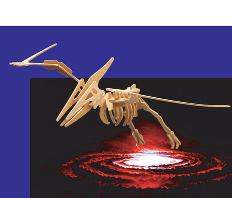 Puzzled 3D Puzzle Big Pteranodon Wood Craft Construction Model Kit Educational DIY Wooden Dinosaur Toy Assemble Model Unfinished Crafting Hobby Puzzled
