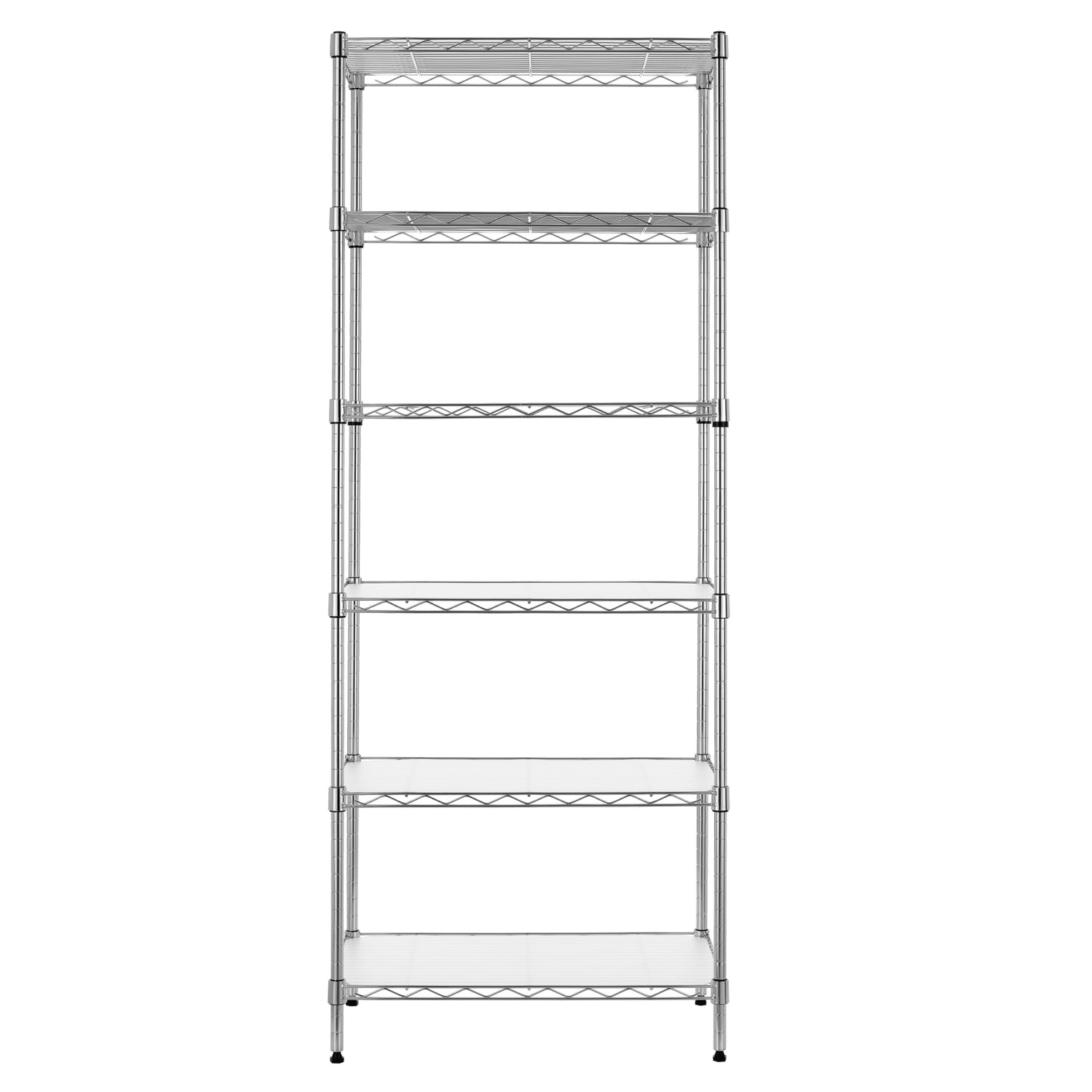Finnhomy 6-Tier Wire Shelving Unit Adjustable Steel Wire Rack Shelving 6 Shelves Steel Storage Rack or Two 3 Tier Shelving Units with PE mat and Finnhomy
