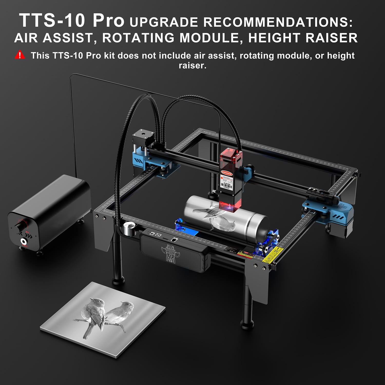 TTS-10 PRO 10W Laser Engraver Machine Laser Cutter 80W Laser Cutting Engraving Tool Engraving Machine for Wood Metal Aluminum Glass Leather - WoodArtSupply