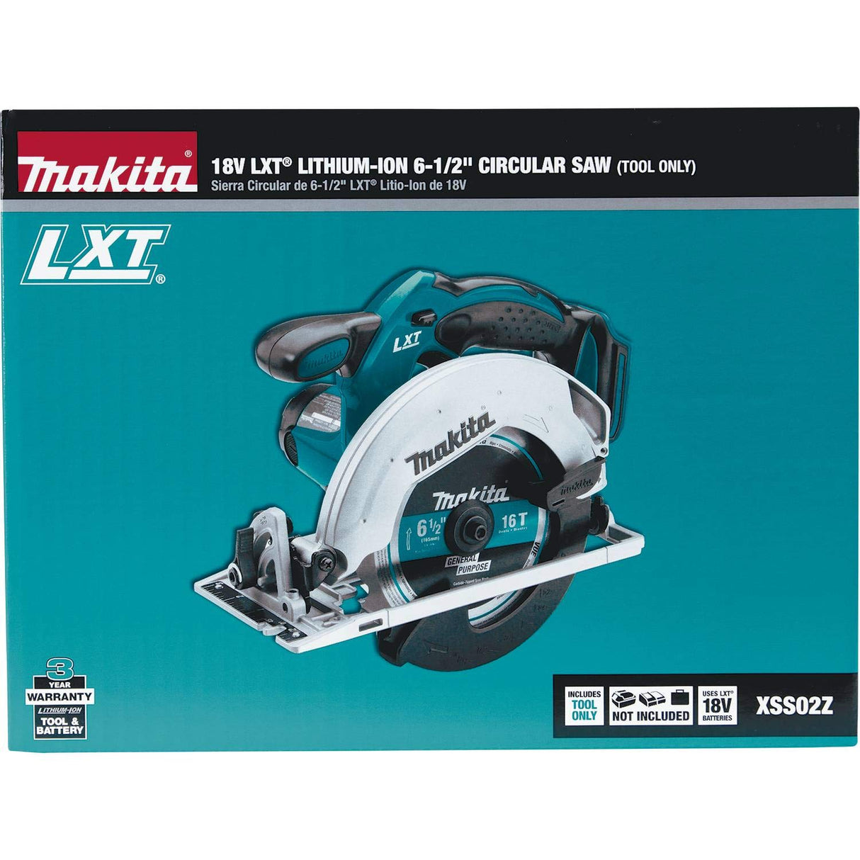 Makita XSS02Z 18V LXT Lithium-Ion Cordless 6-1/2" Circular Saw, Tool Only Makita