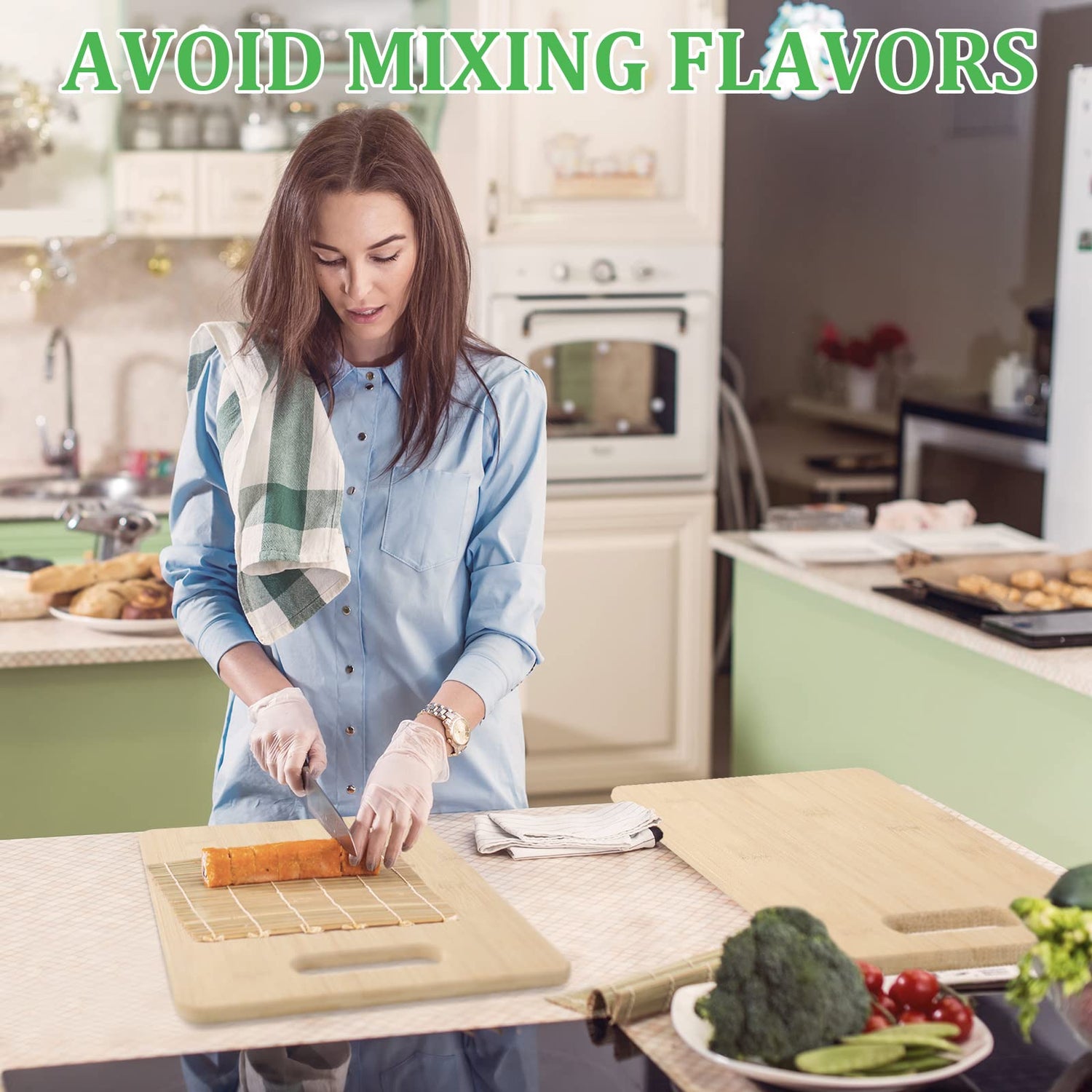 Bamboo Cutting Board Set of 12 Wood Chopping Boards with Handle Thick Cutting Board Kitchen and Dining Bulk Plain Bamboo Cutting Board for Engraving Eaasty