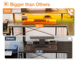 ODK 75" Reversible L Shaped Desk with LED Lighting, Power Outlet & Ample Storage ODK