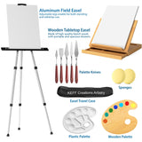 KEFF Large Deluxe Art Painting Supplies Set - 140-Piece Professional Paint Kit for Adults & Kids with Acrylic, Watercolor & Oil Paints, Aluminum KEFF