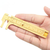 Konohan 2 Pcs Brass Vernier Caliper Pocket Caliper Handy Caliper Measuring Mini Tool Double Scale Sliding Gauge Metal Pocket Ruler for Bead Wire Konohan