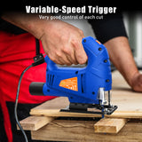 SORAKO Jigsaw, 5.0Amp Jig Saw Tool Corded Electric Power Cutter,800-3000 SPM Jig Saw, 6 Variable Speed, 0°-45° Bevel Cutting, 4 Orbital Sets, for SORAKO