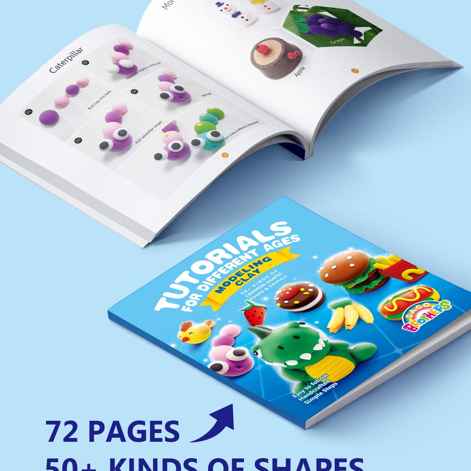 Sago Brothers Air Dry Clay, 24 Colors Modeling Clay for Kids, Molding Magic Clay for Slime add ins & Slime Supplies, Kids Gifts Art Set for Boys Sago Brothers