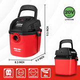 Shop-Vac Wet Dry Cordless Vacuum Cleaner, 8.0 Peak Kpa Cordless Vacuum Cleaner with Collapsible Handle Wall Bracket & Multifunctional Attachments, Shop-Vac