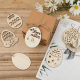 72 Pcs Wooden Egg Cutouts Blank Wooden Easter Ornaments Hanging Wood Pieces Unfinished Wood for Crafting Painting DIY Projects BFLCTTBD