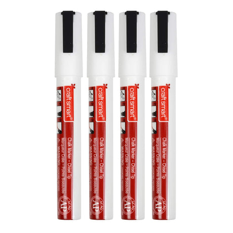 Craft Smart 6 Packs: 4 ct. (24 total) White Chisel Tip Chalk Marker Set Craft Smart