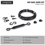 SANKINS Anti-Sag Gate Kits for Wooden Fence, Black Anti-Sagging Gate Support Cable Kit Hardware, Gate Sag Frame Kit Hardware for Wooden Fence, Wood SANKINS