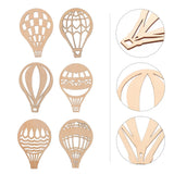 MAGICLULU 30pcs Wooden Unfinished Hot Air Balloon Slice Unpainted Wooden Hot Air Balloon Blank Hollow Hot Air Balloon Cutouts for DIY Craft Art MAGICLULU