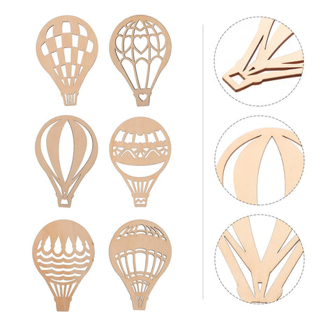 MAGICLULU 30pcs Wooden Unfinished Hot Air Balloon Slice Unpainted Wooden Hot Air Balloon Blank Hollow Hot Air Balloon Cutouts for DIY Craft Art MAGICLULU