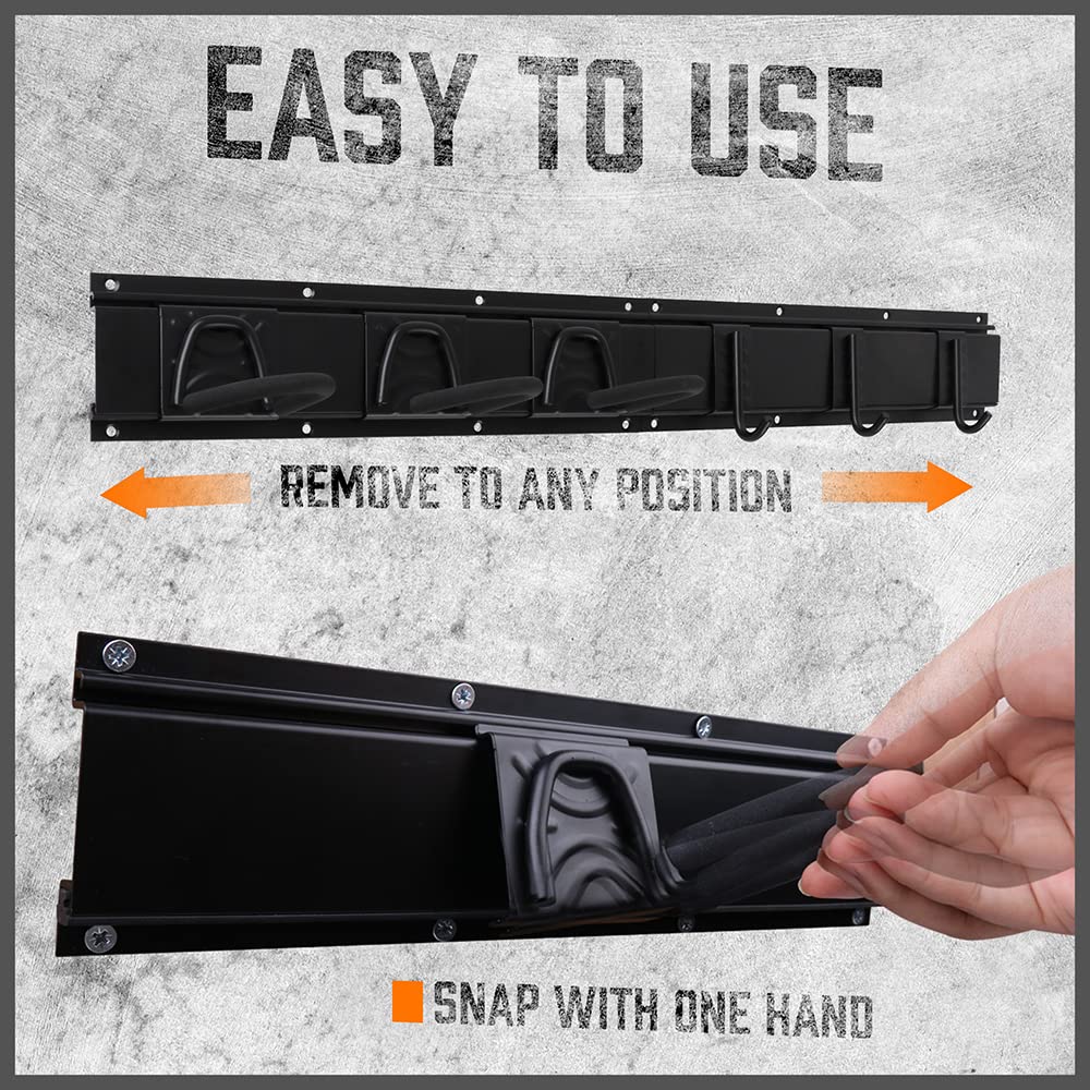 HORUSDY Bike Storage Rack, 6 Bike Racks and 6 Helmets Hooks, Wall Mounted Bike Storage Rack, Max capacity 600lbs HORUSDY