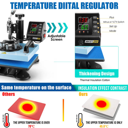 Heat Press Machine for Tshirts, 12"x10'' Heat Press, 650W Heat Transfer Machine, Heat Printing Press for Sublimation with 360 Degree Rotation Swing