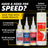 Starbond 2 oz. Thin, Medium, Thick CA Glue with 6 oz. Activator Bundle (Premium Cyanoacrylate Super Glue) for Quick Glue-ups. Woodworking, STARBOND