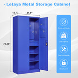 Letaya Metal Garage Tool Storage Cabinets with Pegboard, 71" Heavy Duty Steel Cabinet with Drawer and Adjustable Shelves, Lockable for Garage Utility Letaya