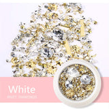 editTime 6 Wheels Mixed Sparkle Nail Art Rhinestones Diamonds Crystals Beads Artificial Pearls and Gold Silver Nail Studs Gems Metal Rivets Charms editTime