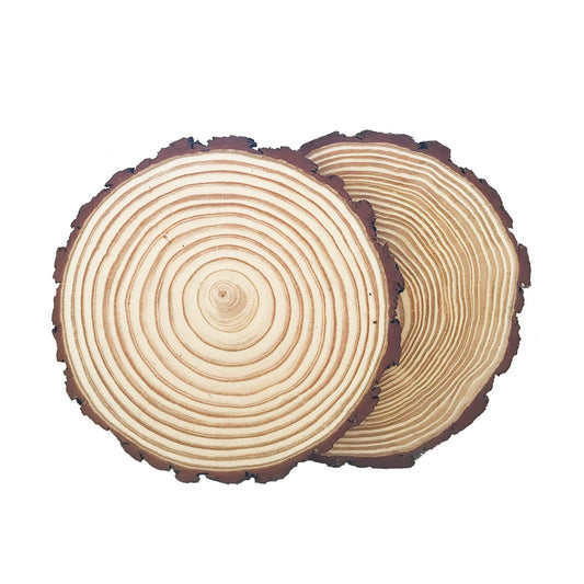 Natural Pine Wood Slabs Untreated 7-8 inches Diameter x 4/5" Thick Solid Wood Slices for Weddings, Table Centerpieces, DIY Projects or